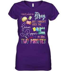 Brag Sean Ripper In Two Minutes Funny T-Shirt Ladies V-Neck