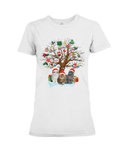 Load image into Gallery viewer, Christmas Tree Cat Lovers Cute Funny T-Shirt Ladies Tee
