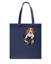 Load image into Gallery viewer, Beagle In The Pocket Funny T-Shirt Basketweave Tote Bag