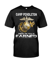 Load image into Gallery viewer, Camp Pendleton Earned Black T-Shirt Guys Tee