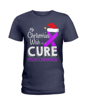Load image into Gallery viewer, Epilepsy Awareness - My Christmas Wish Is A Cure Ladies Tee