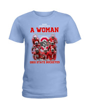 Load image into Gallery viewer, Woman Loves Ohio States Buckeyes American Football Ncaa 2019 T-Shirt Ladies Tee