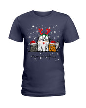 Load image into Gallery viewer, Merry Fluffmas Cute Cats Gift For Cat Lovers Ladies Tee
