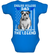 Load image into Gallery viewer, English Bulldog  - The Man - The Myth - The Legend Black T-Shirt Baby Onesie