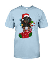 Load image into Gallery viewer, Dachshund In A Sock Christmas Cute Gift For Dachshunds Lovers Guys Tee