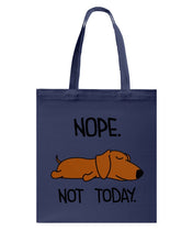 Load image into Gallery viewer, Dachshund Nope Not Today For Dachshunds Lovers Basketweave Tote Bag