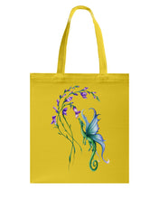 Load image into Gallery viewer, Dragon With Butterfly Wings Dragon Flowers Basketweave Tote Bag