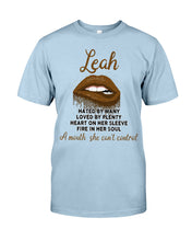 Load image into Gallery viewer, Leah A Mouth She Can't Control Quote Name T-Shirt Guys Tee