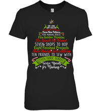 Load image into Gallery viewer, Christmas Tree Eleven Fabric Bundles T-Shirt Ladies Tee