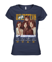 Load image into Gallery viewer, Led Zeppelin 50Th Anniversary Ladies V-Neck