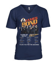 Load image into Gallery viewer, James Bond Anniversary Autograph 1962-2020 T-Shirt Guys V-Neck
