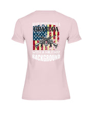 Load image into Gallery viewer, Never Underestimate A Grandpa Black T-Shirt Ladies Tee
