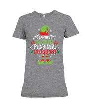 Load image into Gallery viewer, Santa's Favorite Physical Therapist Black T-Shirt Ladies Tee
