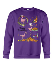 Load image into Gallery viewer, Flamingo Happy Thanksgiving Sweatshirt