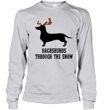 Load image into Gallery viewer, Dachshund Reindeer Through The Snow Christmas Gift Shirt Unisex Long Sleeve