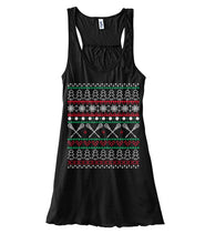 Load image into Gallery viewer, Funny Ugly Christmas Sweater Lacrosse Ladies Flowy Tank