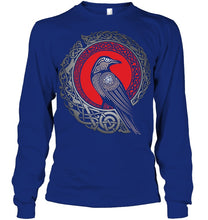 Load image into Gallery viewer, Viking Pattern Raven Mysterious T-Shirt Unisex Long Sleeve