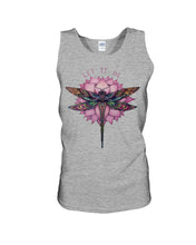 Load image into Gallery viewer, Let It Be Dragonfly Lotus Unisex Tank Top