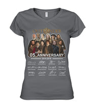 Load image into Gallery viewer, Outlander Tv Series 5 Years Anniversary 2014 - 2019 Autograph T-Shirt Ladies V-Neck