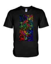 Load image into Gallery viewer, Hummingbird Cosmic Light Color Black T-Shirt Guys V-Neck