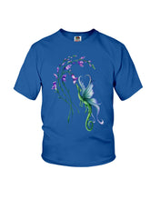 Load image into Gallery viewer, Dragon With Butterfly Wings Dragon Flowers Youth Tee