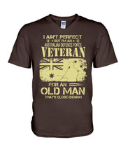 Load image into Gallery viewer, Veteran Australian Defence Force Gift For Grandpa Family Tee Guys V-Neck