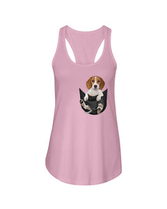 Beagle In The Pocket Funny T-Shirt Ladies Flowy Tank