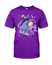 Load image into Gallery viewer, Donkey Loves Purple Flowers Custom T-Shirt Guys Tee