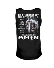 Load image into Gallery viewer, February Guy Birthday Gift For Christian Amen Unisex Tank Top