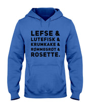 Load image into Gallery viewer, Lefse Lutefisk Krumkake Quote T-Shirt Gift Hoodie