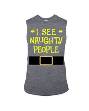 Load image into Gallery viewer, Santa Claus I See Naughty People Christmas T-Shirt Unisex Long Sleeve