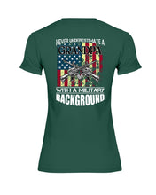 Load image into Gallery viewer, Never Underestimate A Grandpa Black T-Shirt Ladies Tee