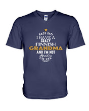 Load image into Gallery viewer, Finnish Crazy Grandma Gift For Grandma Family Guys V-Neck