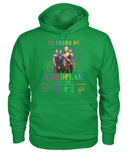 Load image into Gallery viewer, 24 Years Of Coldplay Black T-Shirt Hoodie