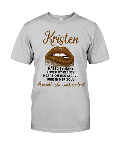 Kristen A Mouth She Can't Control Quote Name T-Shirt Guys Tee