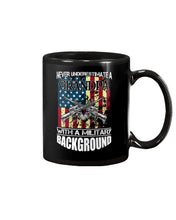 Load image into Gallery viewer, Never Underestimate A Grandpa Black T-Shirt Mug