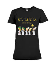 Load image into Gallery viewer, St Lucia Child Of Light God Jesus Christmas Gift Ladies Tee