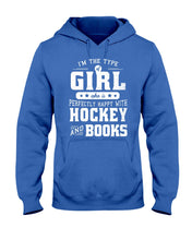 Load image into Gallery viewer, Girl Who Loves Hockey And Books Quote Name T-Shirt Hoodie