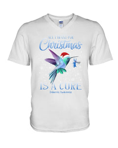 All I Want For Christmas Is A Cure Stop Diabetes Guys V-Neck