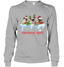Load image into Gallery viewer, Pug Christmas Gift Black T-Shirt Unisex Long Sleeve
