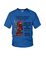 Load image into Gallery viewer, Samurai Consistent Persistent Resilient Quote T-Shirt Youth Tee