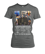 Load image into Gallery viewer, Supernatural 15 Years Anniversary Gift For Fan Black T-Shirt Ladies Tee