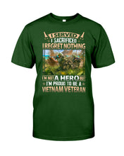 Load image into Gallery viewer, Vietnam Vetera Regret Nothing Black T-Shirt Guys Tee