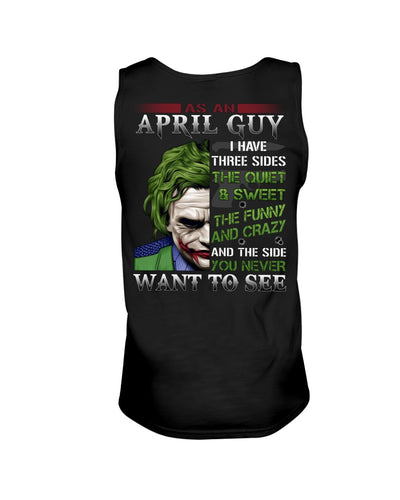 April Guy Joker Quiet Sweet Funny Crazy Black T-Shirt Unisex Tank Top