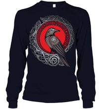 Load image into Gallery viewer, Viking Pattern Raven Mysterious T-Shirt Unisex Long Sleeve