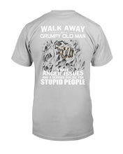 Load image into Gallery viewer, Grumpy Old Man Anger Issue For Stupid People Black T-Shirt Guys Tee