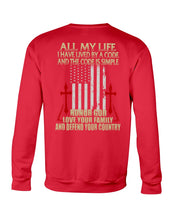 Load image into Gallery viewer, Lived By A Code Back Side T-Shirt Sweatshirt