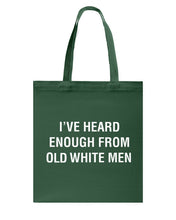 Load image into Gallery viewer, Old White Men Black Quote T-Shirt Basketweave Tote Bag