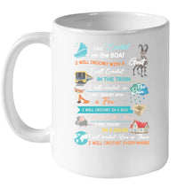 Load image into Gallery viewer, Crocheting Everywhere Black Quote T-Shirt Mug