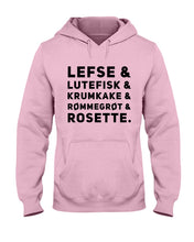 Load image into Gallery viewer, Lefse Lutefisk Krumkake Quote T-Shirt Gift Hoodie
